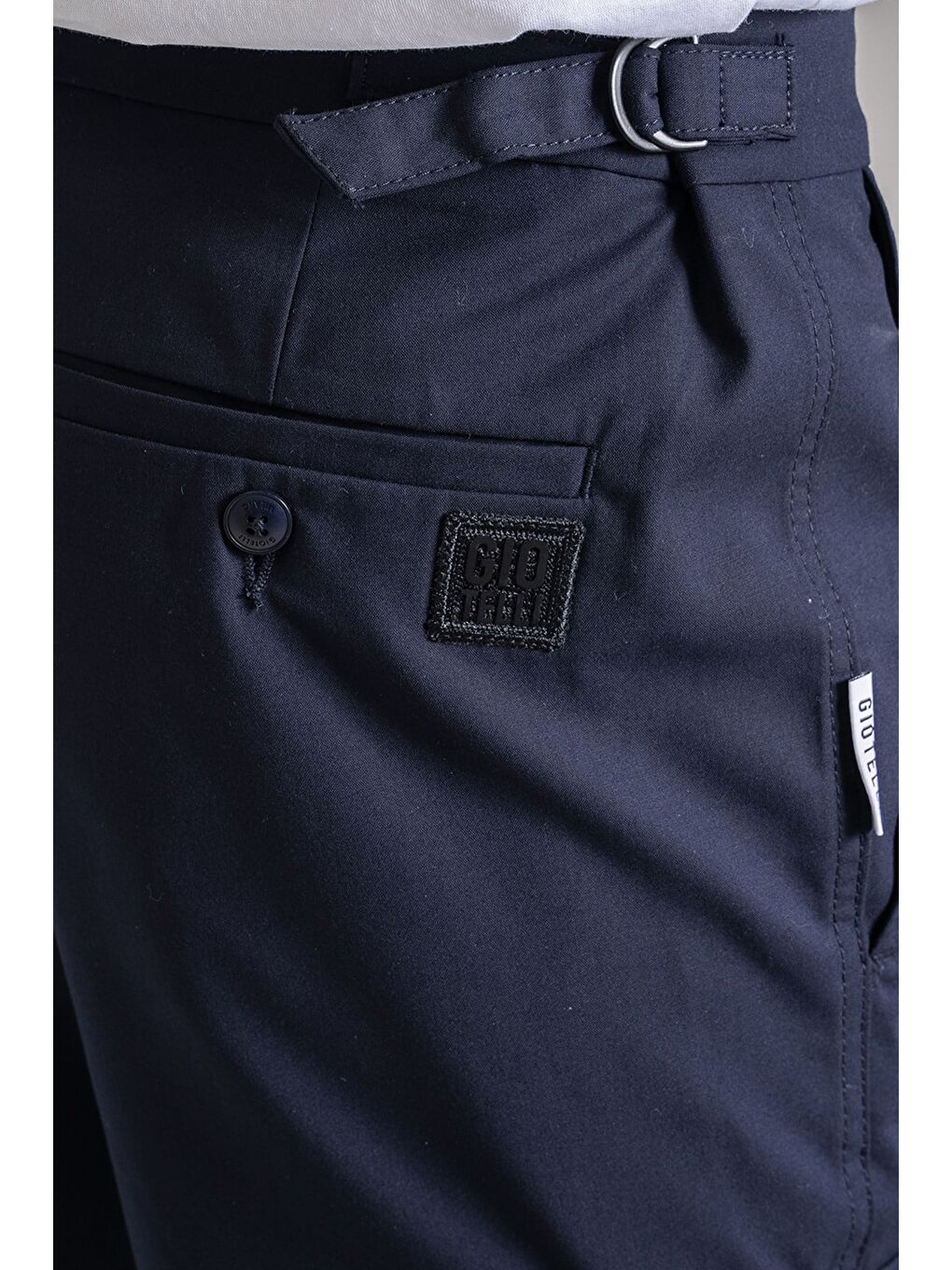 Giotelli Erkek Lacivert Dar Kesim Slim Fit Viskon Dokuma Kargo Cep Normal Bel Pantolon-2