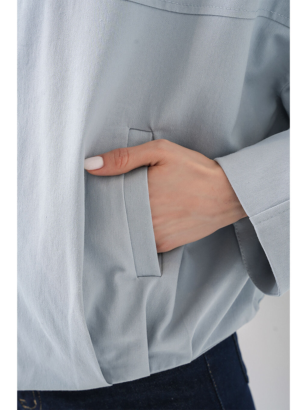 Kadın Jean Bomber Ceket 0737 - Mavi-4