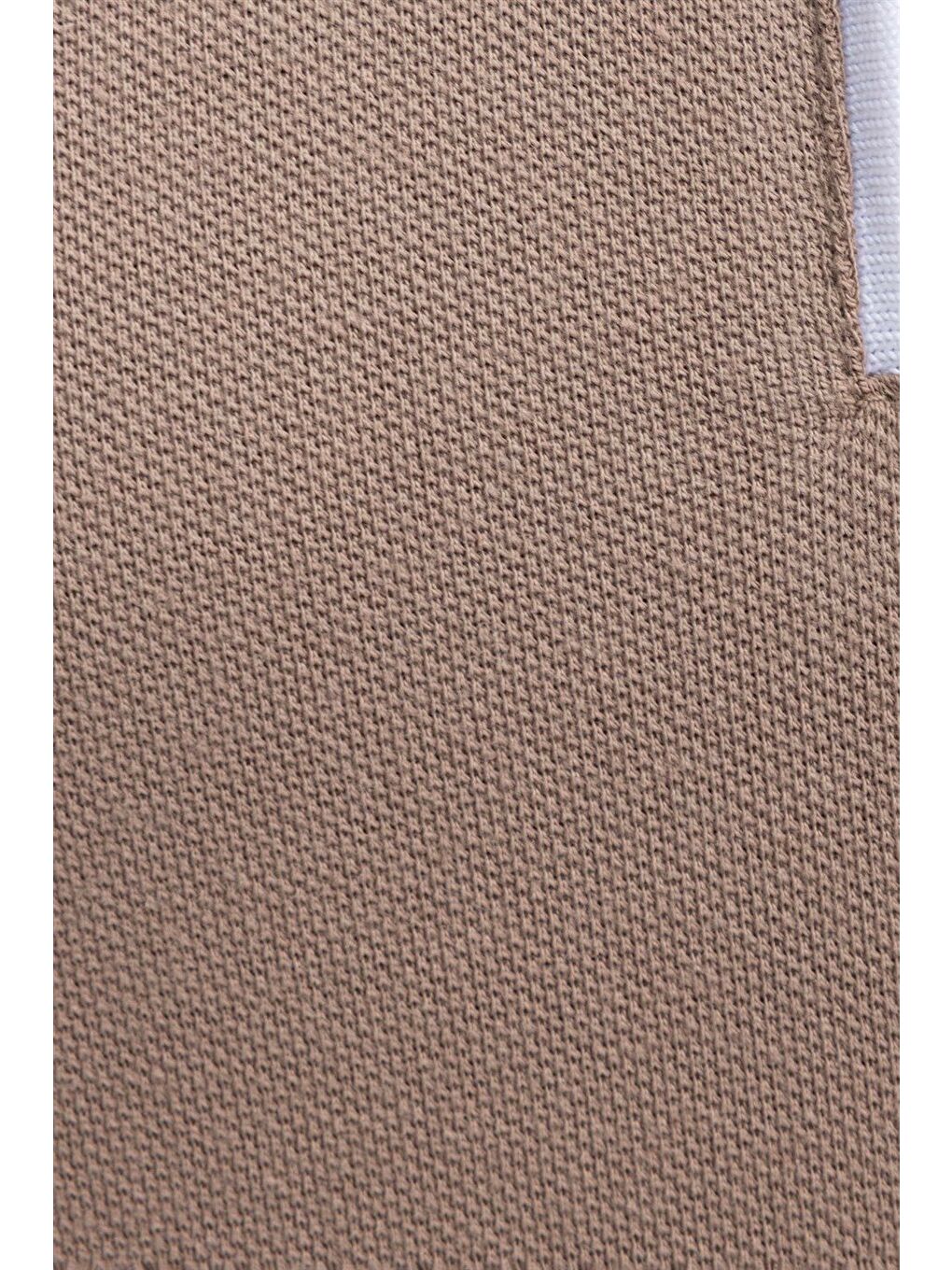 Erkek Slim Fit Dar Kesim %100 Pamuk Düz Pike Fermuarlı Kahverengi Polo Yaka Tişört-3