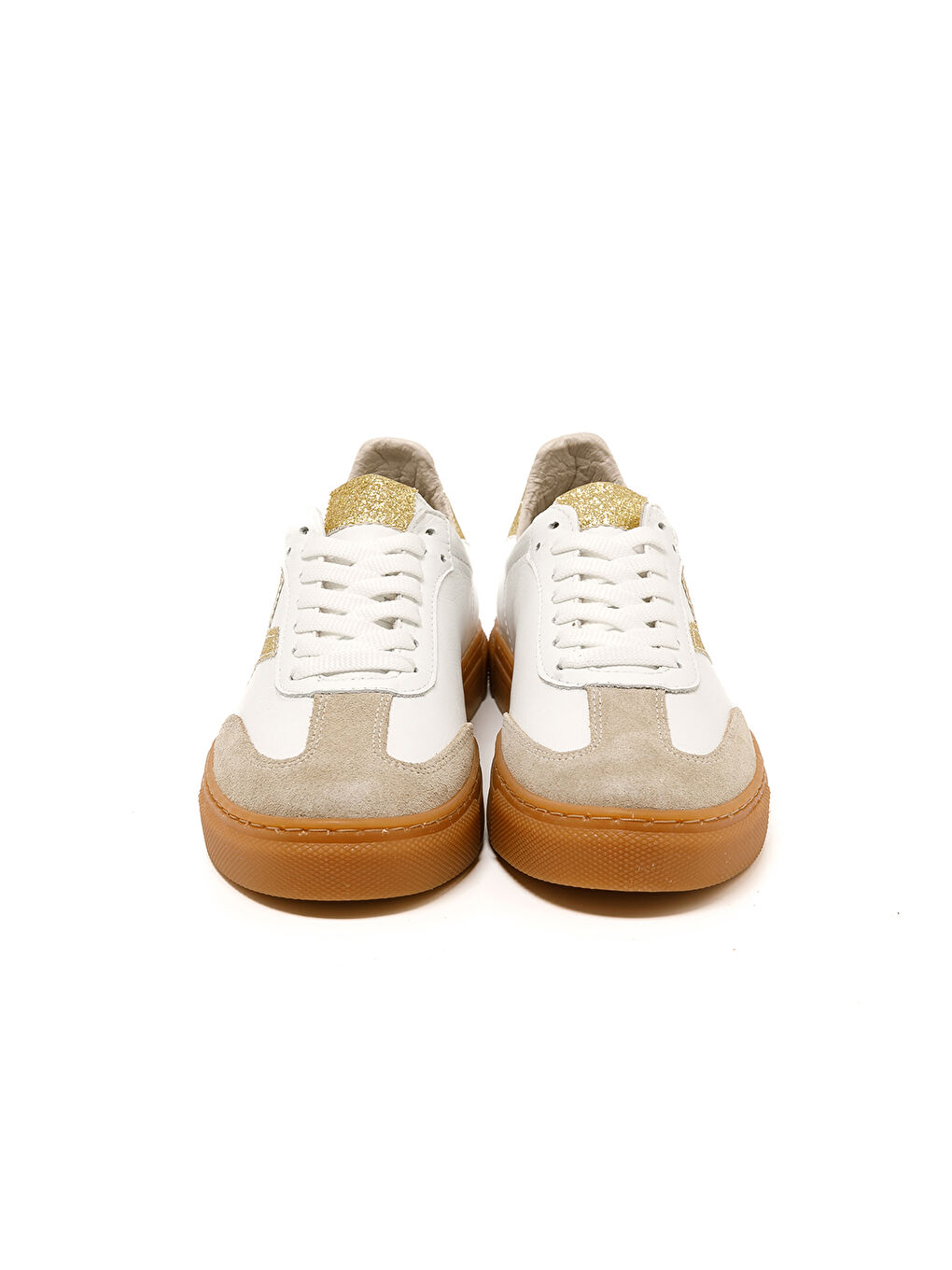 Kadın Sneaker ( Günlük) MAR-25Y-192-3030 Bej Süet-Beyaz Cilt-Gold Sim-3