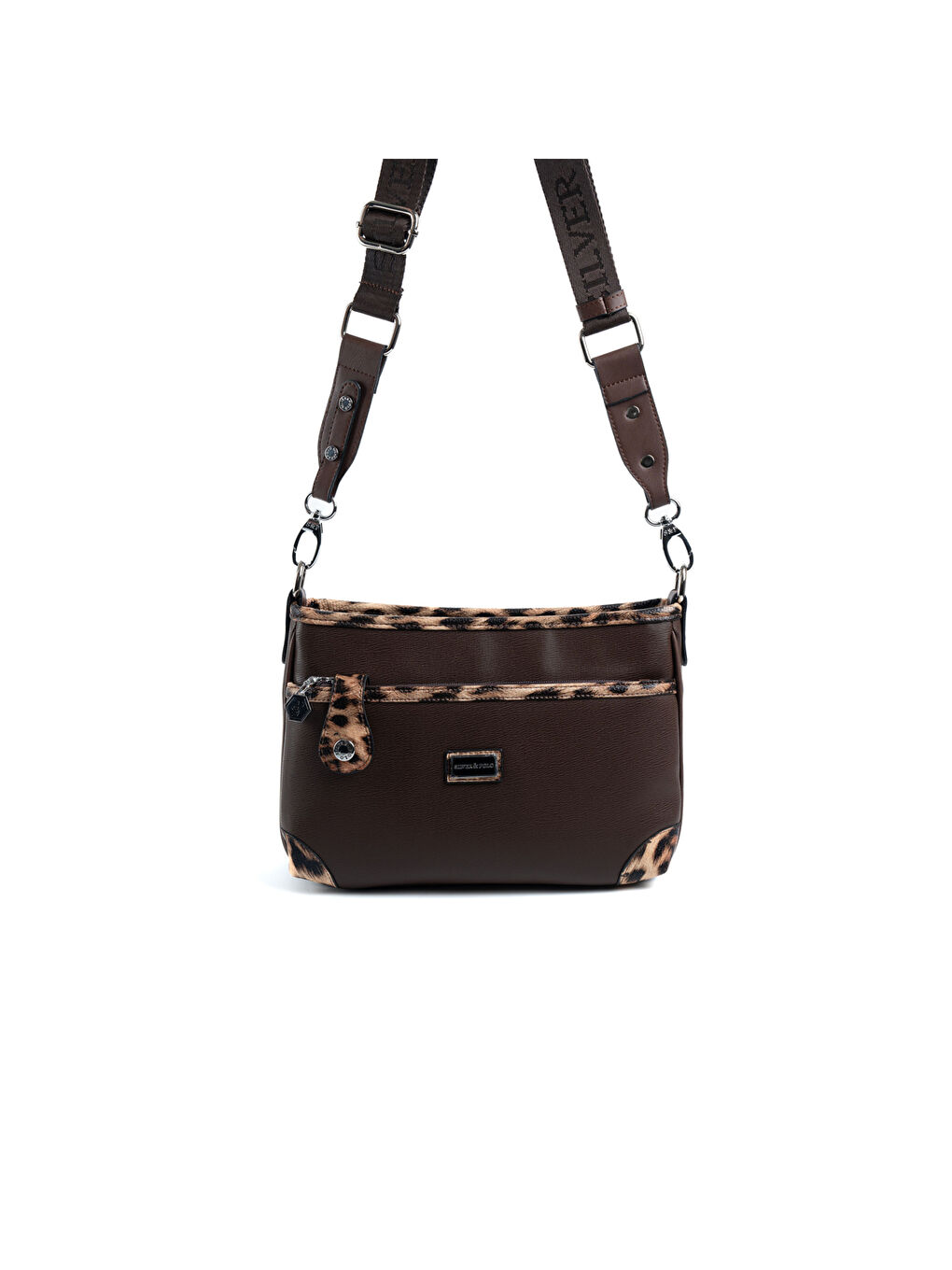 Kahverengi Kadın Çapraz Çanta 1160-47941 SILVER POLO ÇAPRAZ BAYAN ÇANTASI M105 KAHVE-MAT LEOPAR TAB