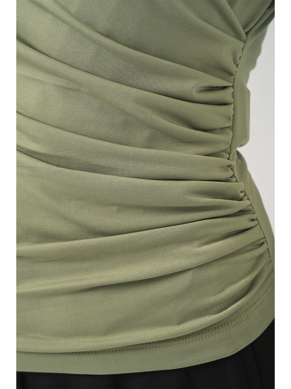 Yeşil 939 Anvelop Yaka Sandy Bluz - Çağla-4