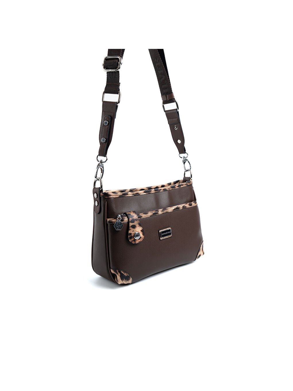 Kahverengi Kadın Çapraz Çanta 1160-47941 SILVER POLO ÇAPRAZ BAYAN ÇANTASI M105 KAHVE-MAT LEOPAR TAB-1