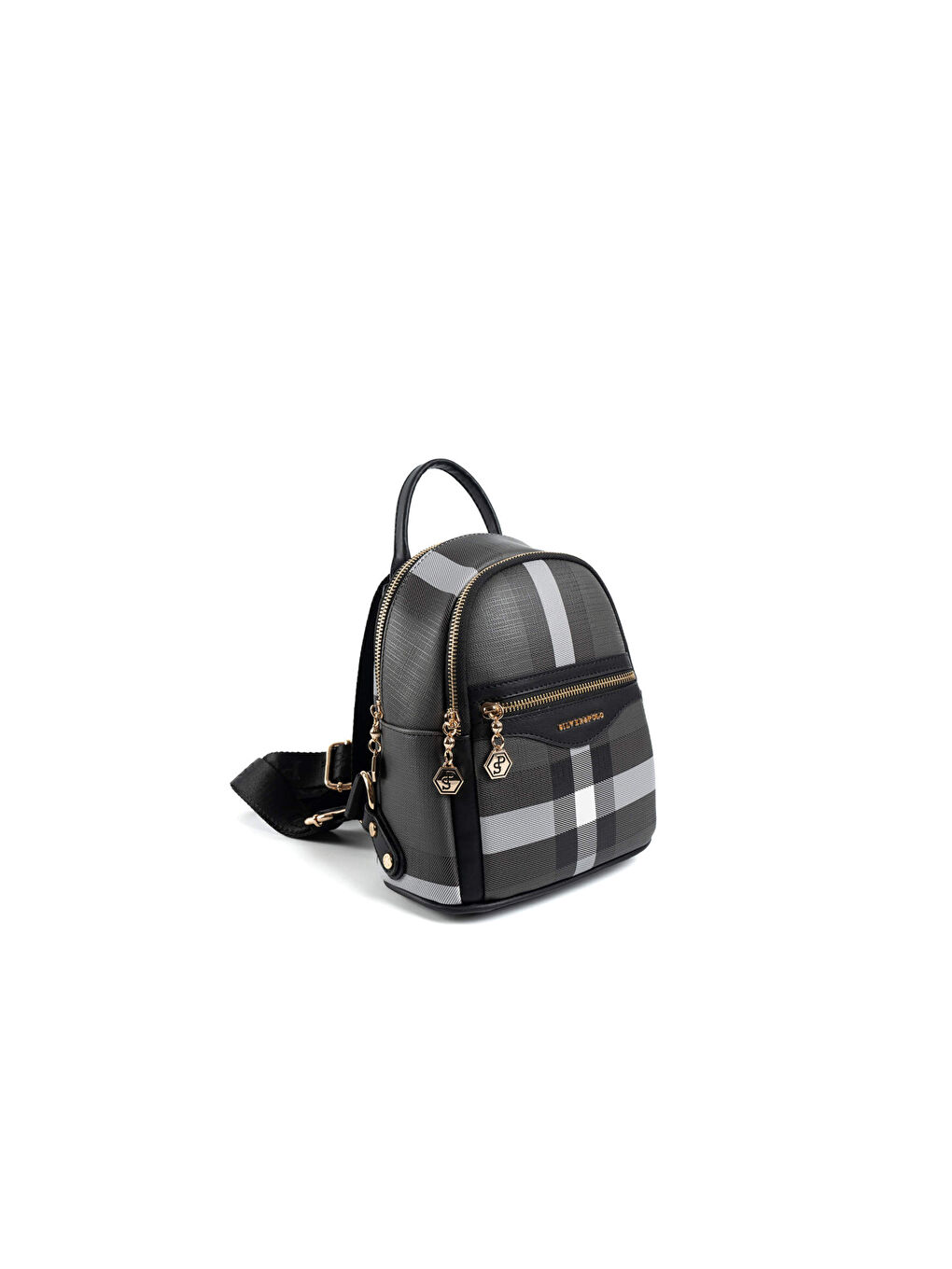 Siyah Kadın 983-47765 SILVER POLO SIRT ÇANTASI MK129 SİYAH-MAT SİYAH-1