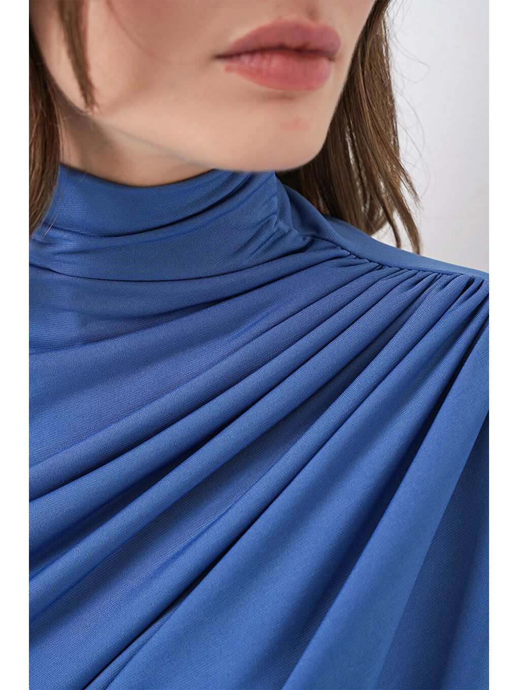 925 Büzgü Detaylı Sandy Bluz - İndigo-5