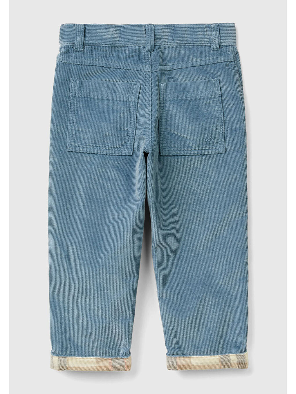 Erkek Çocuk Havacı Mavi Arka Cebi Logolu Kıvrık Desenli Paça Pantolon-1