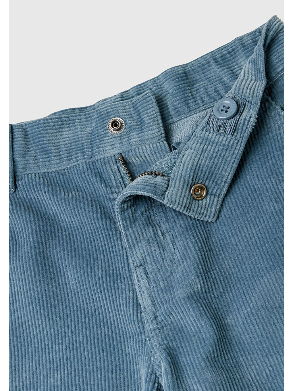 Erkek Çocuk Havacı Mavi Arka Cebi Logolu Kıvrık Desenli Paça Pantolon-2