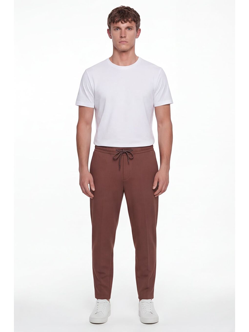 Kahverengi Giotelli Erkek Tarçın Dar Kesim Slim Fit Pamuklu Dokuma 6 Drop Pantolon-1