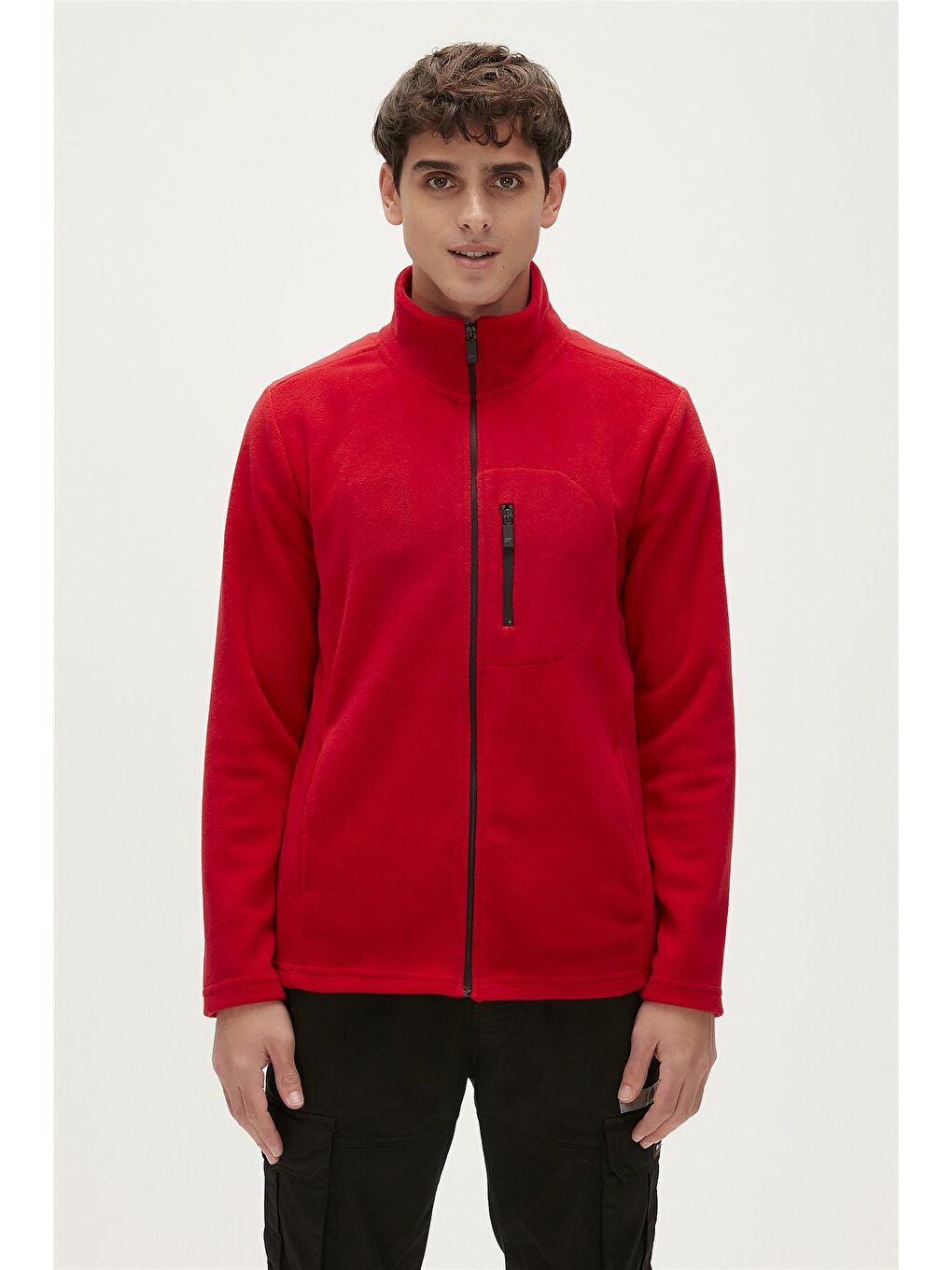 Husky Full-Zip Kırmızı  Erkek Polar Fermuarlı Sweatshirt