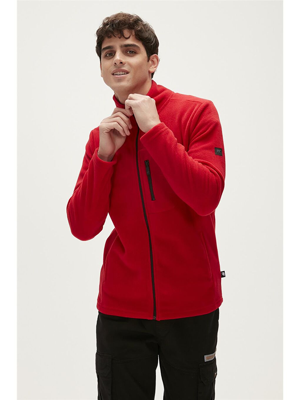 Husky Full-Zip Kırmızı  Erkek Polar Fermuarlı Sweatshirt-4