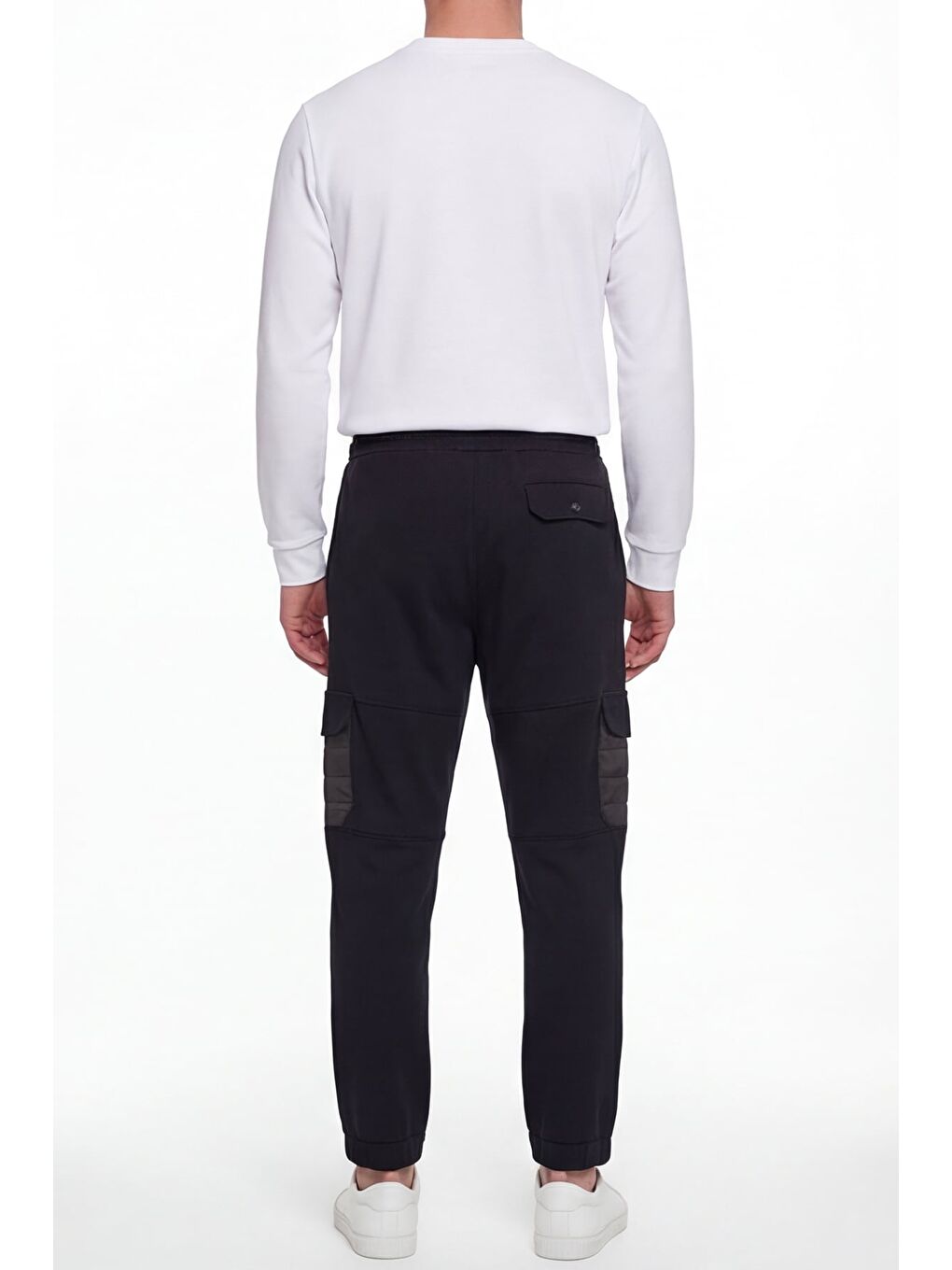 Giotelli Erkek Siyah Dar Kesim Slim Fit Pamuklu Lastikli Bel Kapaklı Cep Lastikli Paça Pantolon-3