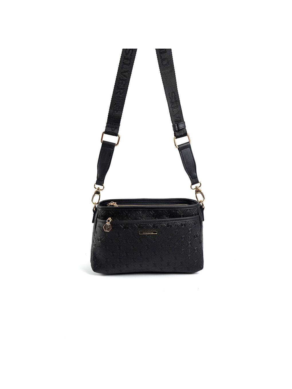 Siyah Kadın Çapraz Çanta 1184-48398 SILVER POLO ÇAPRAZ BAYAN ÇANTASI M86 SİYAH-MAT SİYAH