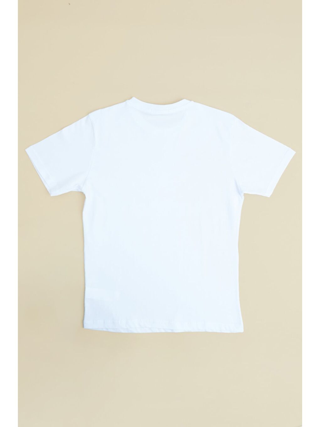 Beyaz Kartal Baskılı Bisiklet Yaka Erkek Çocuk Tişört-1