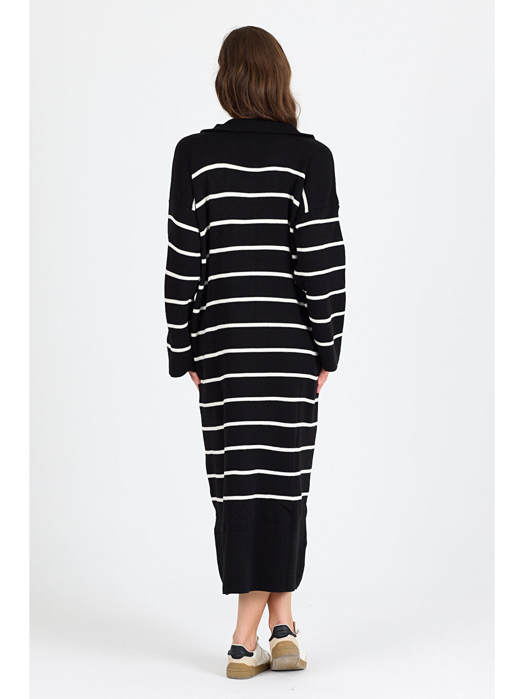 Siyah Kadın Uzun Triko Elbise 3112 (Standart Beden s-m-l-xl Beden Uyumludur)-1