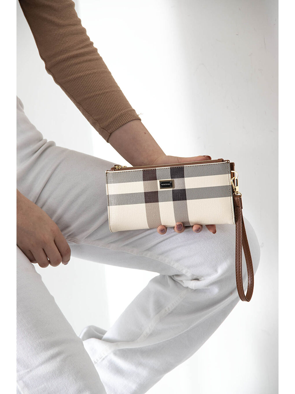 Kahverengi Kadın Cüzdan & Kartlık 1046-39193 BAYAN CÜZDAN MK48 KREM-MAT TABA-4