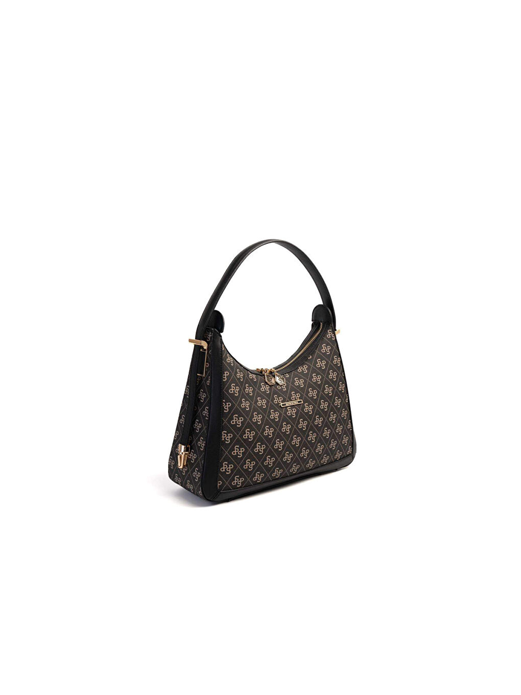 Gri Kadın Omuz Çantası 1187-46772 SILVER POLO BAYAN ÇANTASI M178 FÜME-MAT SİYAH-1