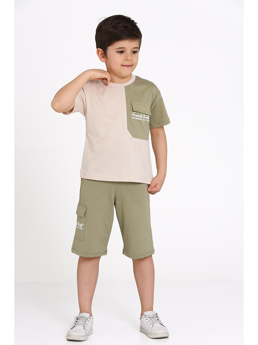 Yeşil Friends Trust Baskılı 1-5 Yaş Takım - 2466-4