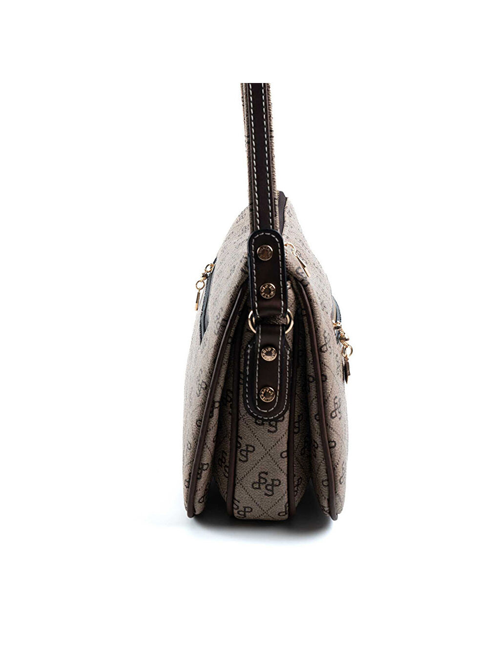 Bej Kadın Çapraz Çanta 818-47773 SILVER POLO M178 KOYU BEJ-MAT KAHVE-2
