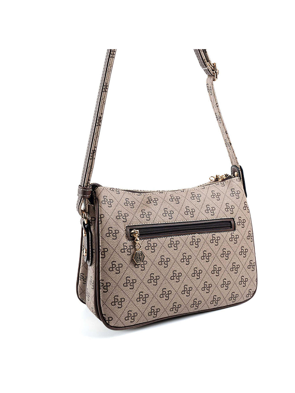 Bej Kadın Çapraz Çanta 818-47773 SILVER POLO M178 KOYU BEJ-MAT KAHVE-3