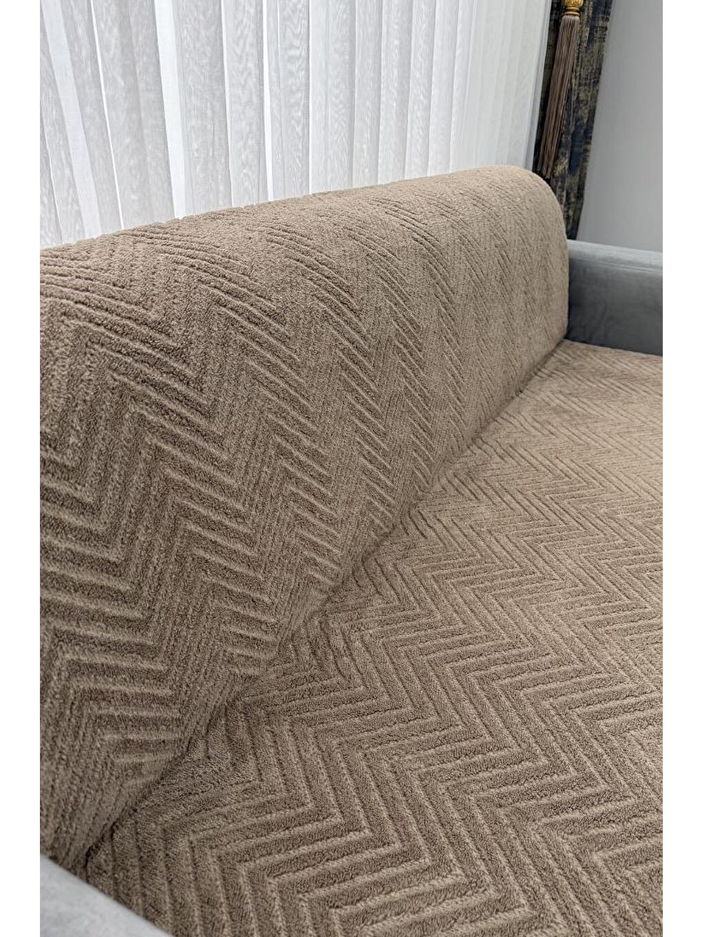 Kahverengi Teddy Wellsoft Koltuk Örtüsü 170x215 Cm Cappucino-1