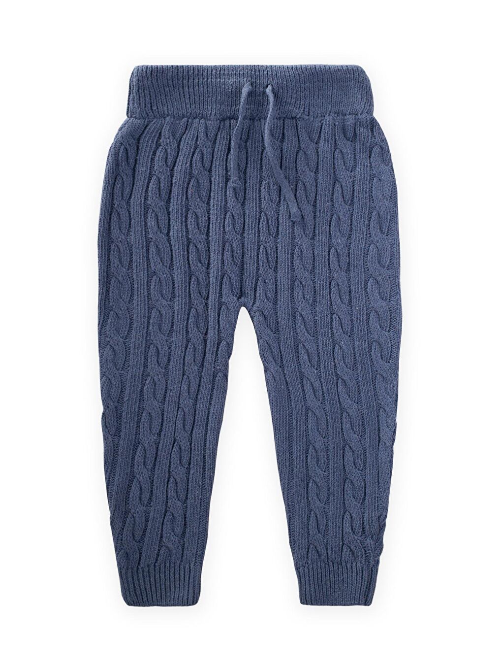 CİGİT Indigo Saç Örgü Triko Pantolon 1-5 Yaş İndigo Mavi
