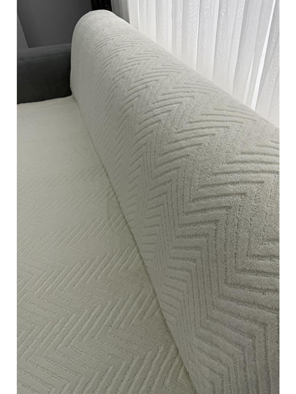 Ekru Teddy Wellsoft Koltuk Örtüsü 170x215 Cm Krem-1
