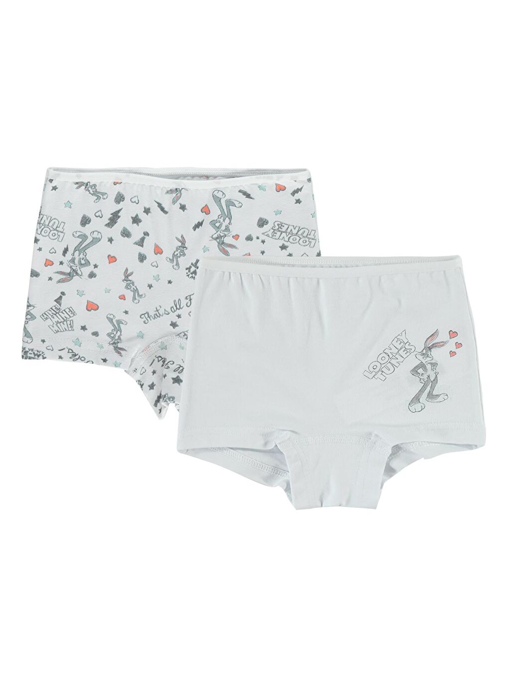 Civil Beyaz Bugs Bunny Kız Çocuk 2'li Boxer Set 2-10 Yaş Beyaz