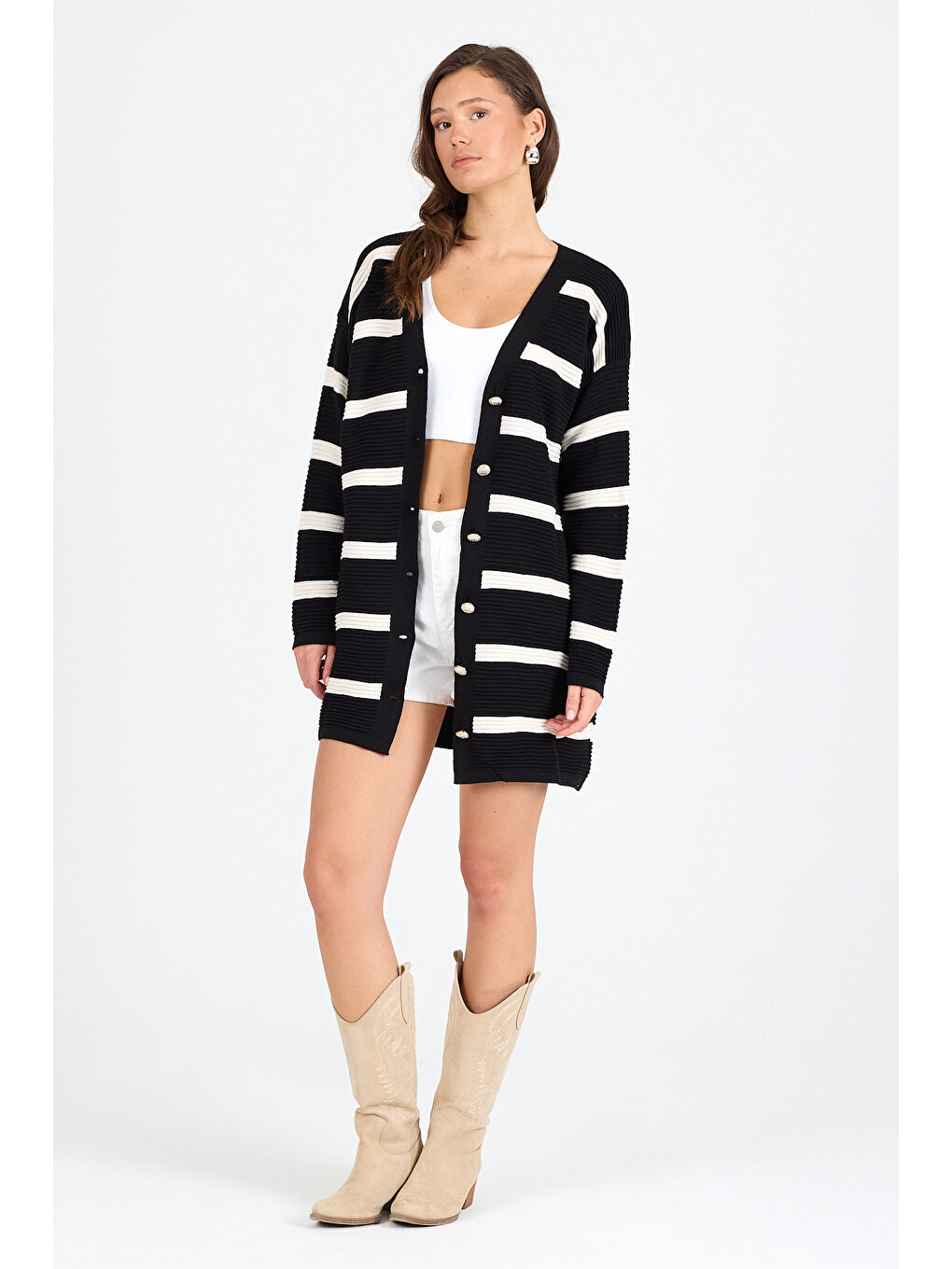 Siyah Kadın Triko Hırka 3090 (Standart Beden s-m-l-xl Beden Uyumludur)