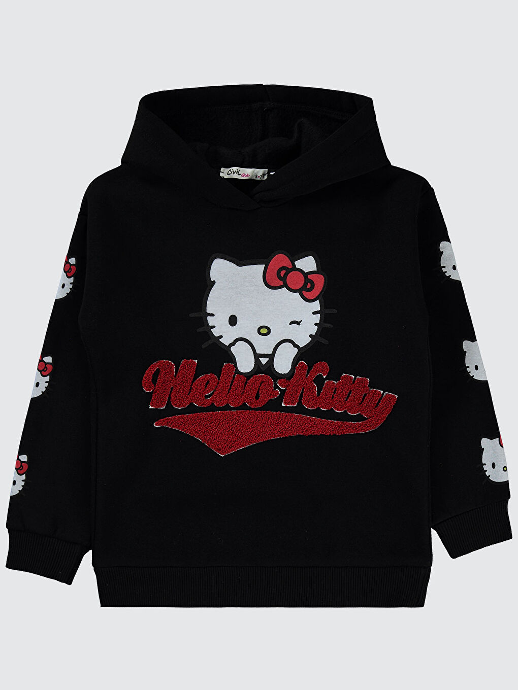 Civil Hello Kitty Kız Çocuk Sweatshirt 6-9 Yaş Siyah