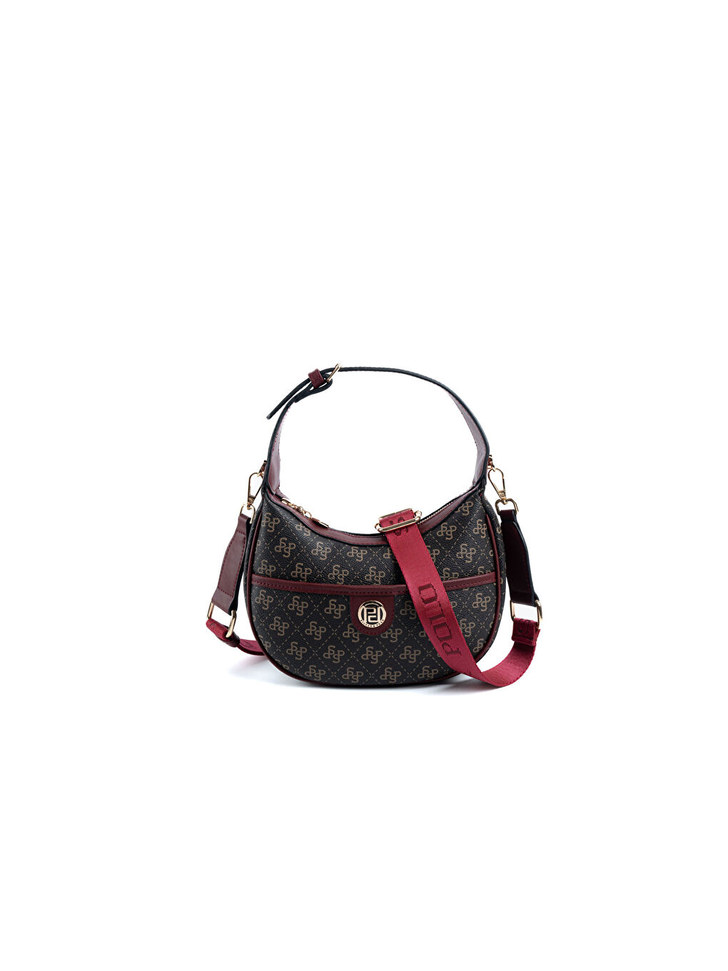 Kahverengi Kadın Omuz Çantası 1194-48194 SILVER POLO BAYAN ÇANTASI M178 KAHVE SARI-MAT BORDO-4