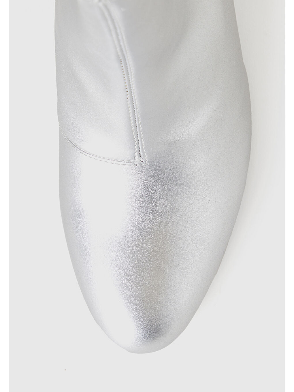 Gri Kadın Gümüş Sivri Burun Topuklu Bot-3