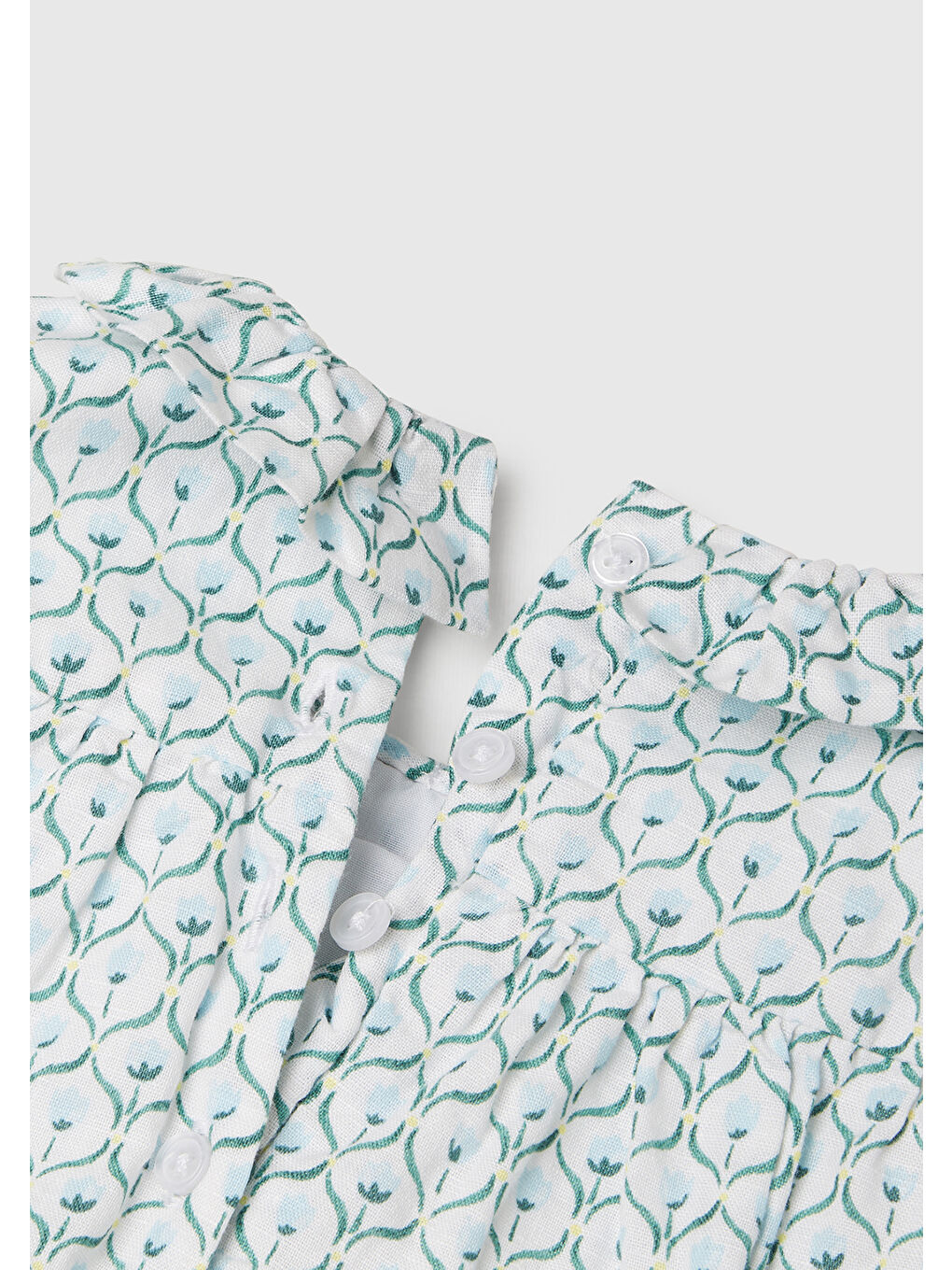 Bebek Buz Mavi Tamamı Desenli Yüksek Robalı Külot Takımlı Elbise-2