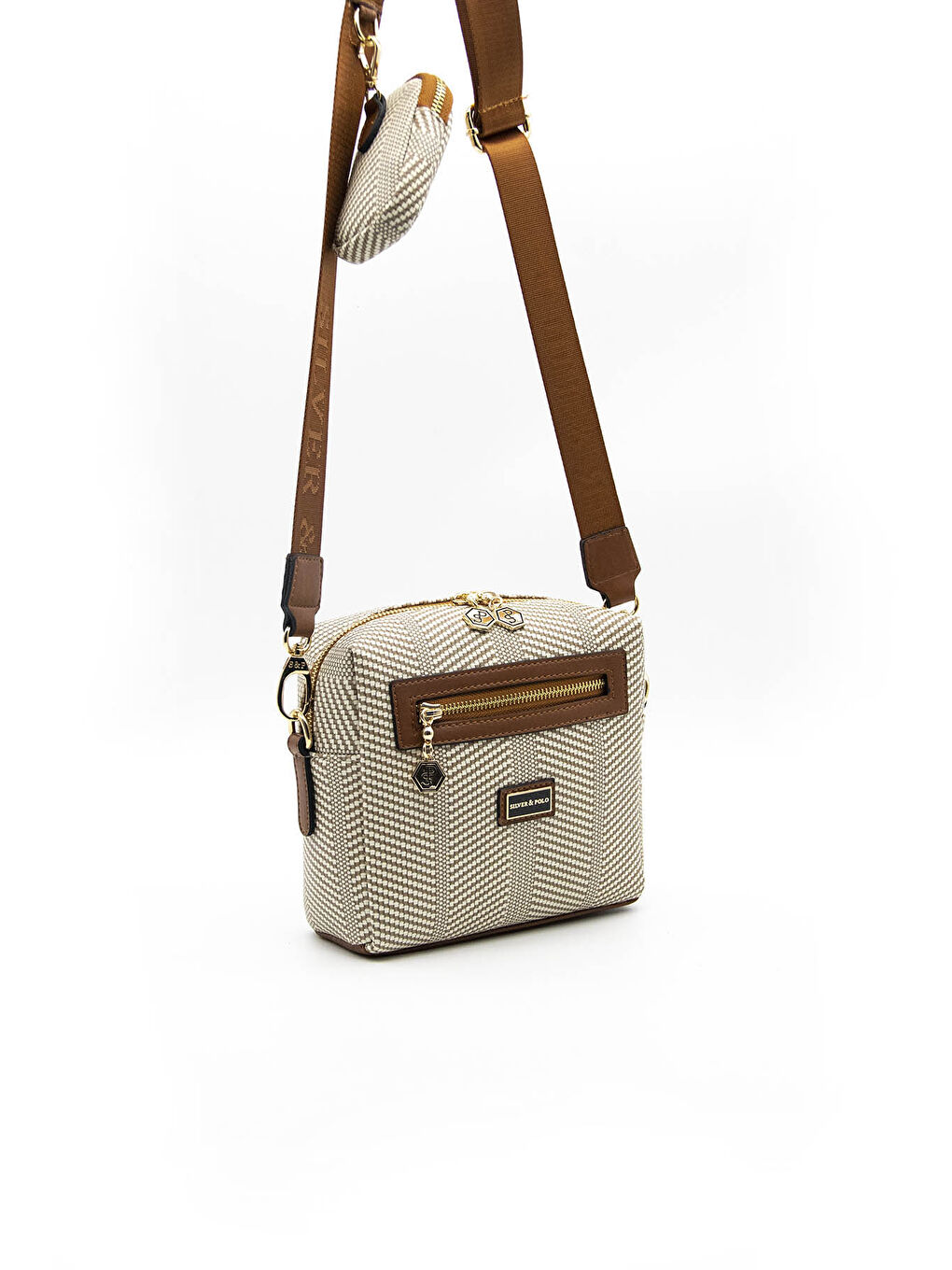 Bej Kadın Çapraz Çanta 1038-37829 SILVER POLO ÇAPRAZ BAYAN ÇANTASI M132 BEJ-MAT TABA
