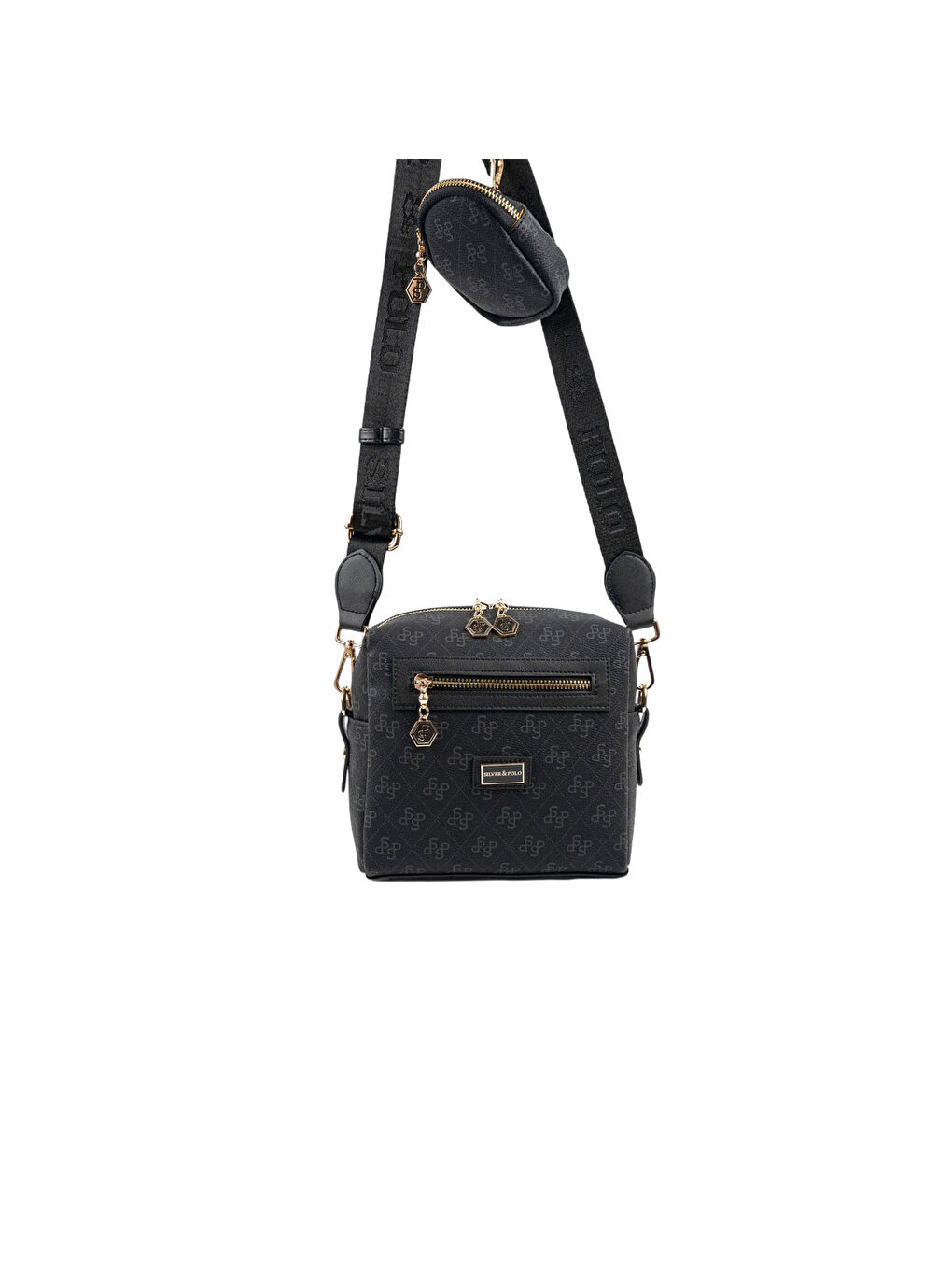 Siyah Kadın Çapraz Çanta 1038-48491 SILVER POLO ÇAPRAZ BAYAN ÇANTASI M178 SİYAH-MAT SİYAH