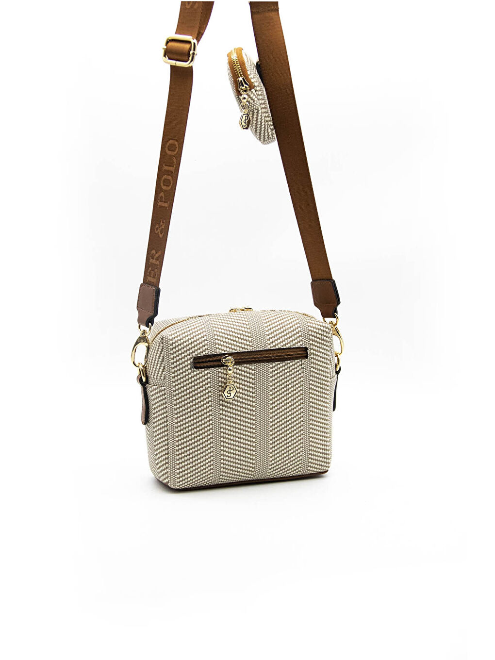 Bej Kadın Çapraz Çanta 1038-37829 SILVER POLO ÇAPRAZ BAYAN ÇANTASI M132 BEJ-MAT TABA-2