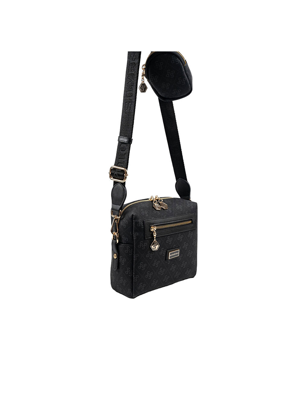 Siyah Kadın Çapraz Çanta 1038-48491 SILVER POLO ÇAPRAZ BAYAN ÇANTASI M178 SİYAH-MAT SİYAH-1