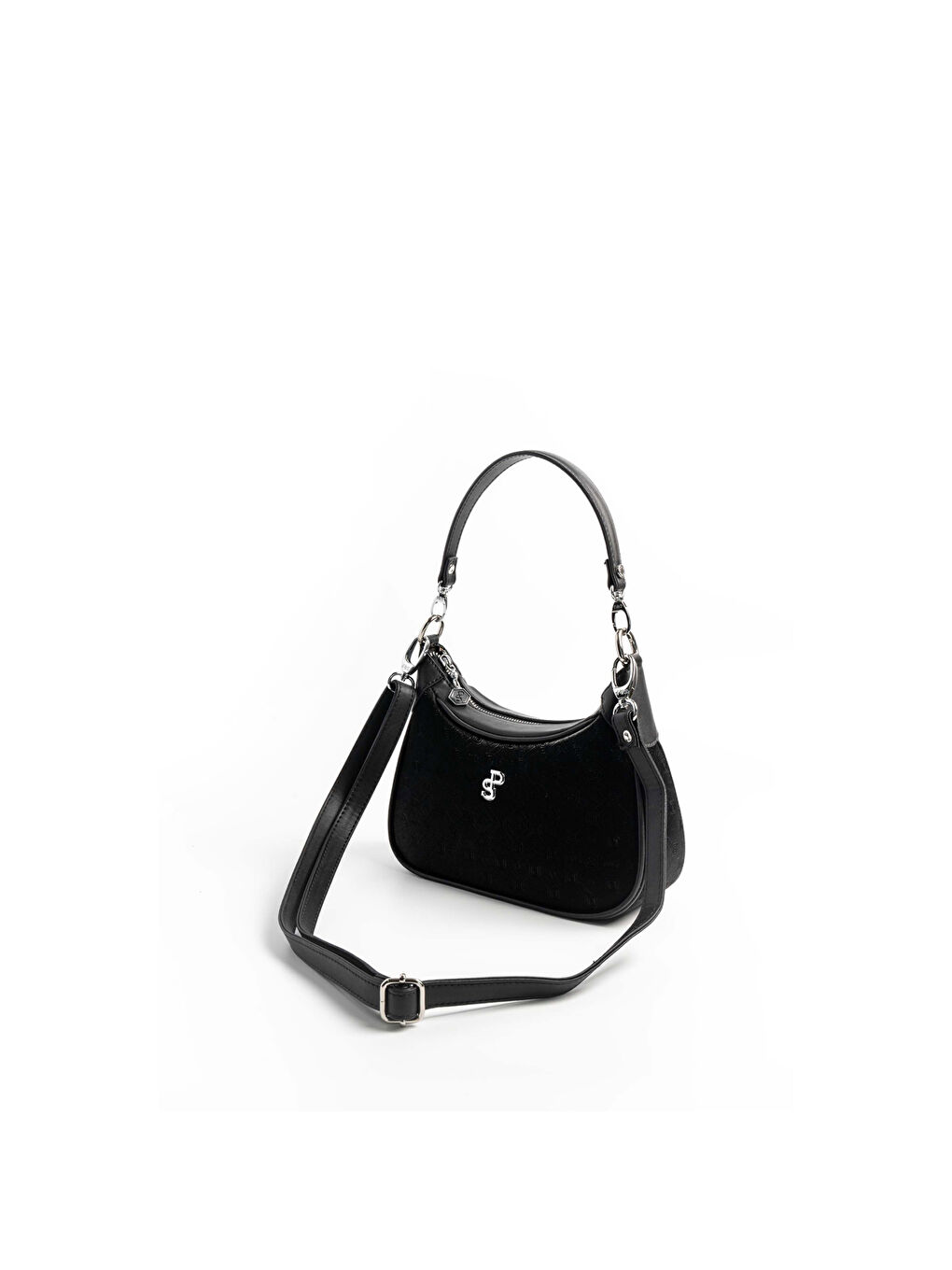 Siyah Kadın Omuz Çantası 1180-46426 SILVER POLO BAYAN ÇANTASI M158 SİYAH-NOVA SİYAH-5