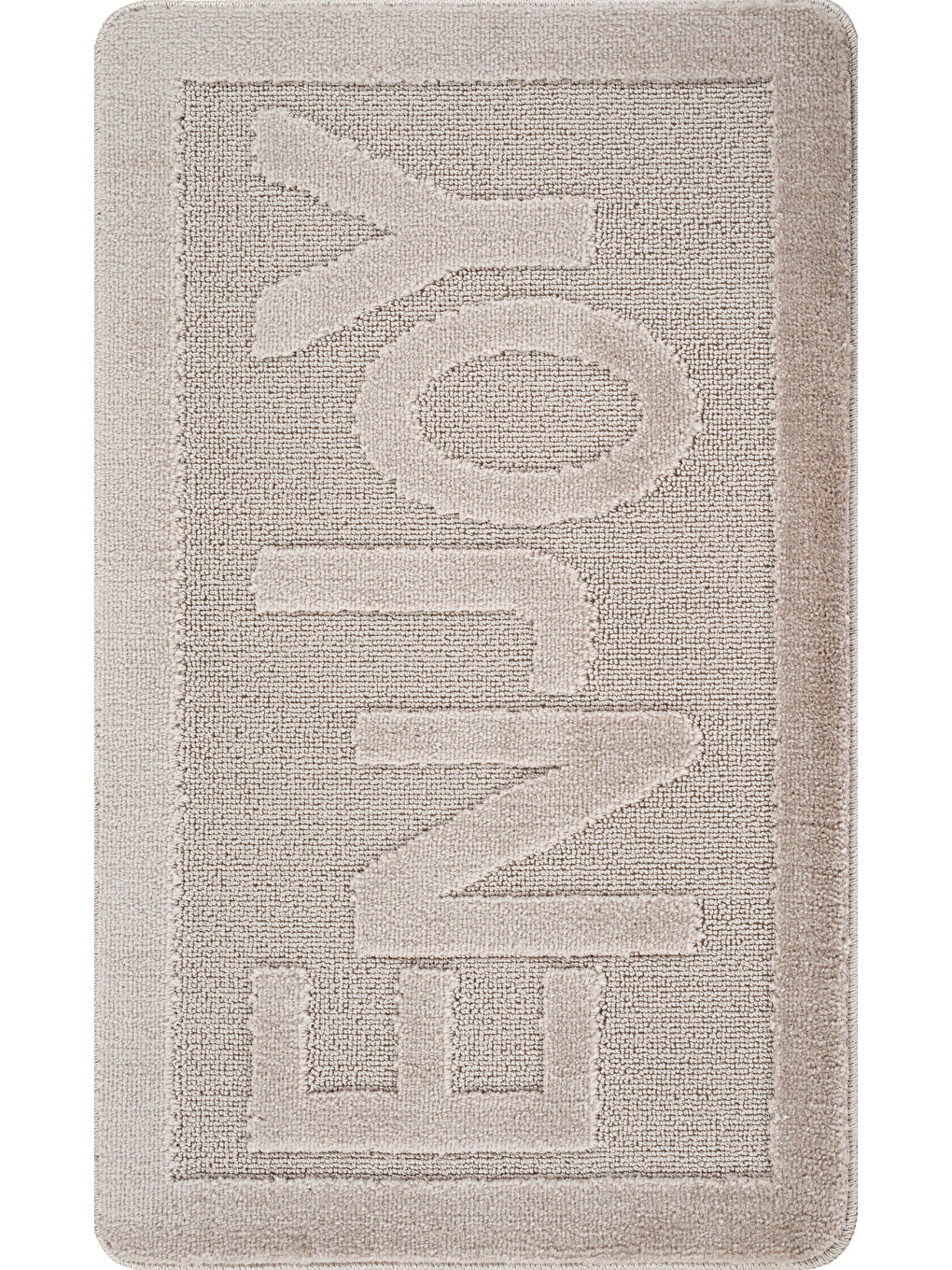 Bej Doğal Kaymaz Taban Banyo Paspas Uzun Ömürlü Yumuşak Su Emici Yazılı Paspas Enjoy-Vizon-1