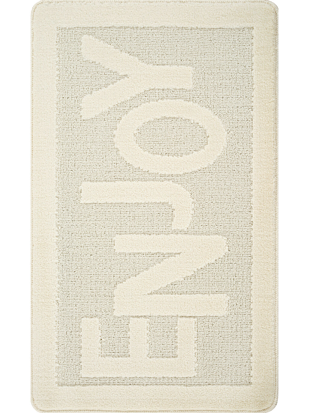 Ekru Doğal Kaymaz Taban Banyo Paspas Uzun Ömürlü Yumuşak Su Emici Yazılı Paspas Enjoy-Krem-1