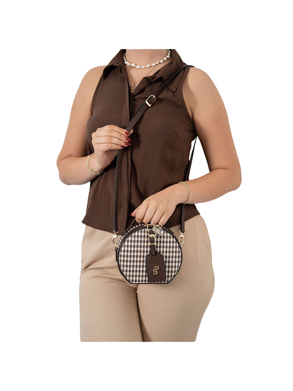 Kahverengi Kadın Çapraz Çanta 1163-47879 SILVER POLO ÇAPRAZ BAYAN ÇANTASI M191 KAHVE SARI-MAT KAHVE