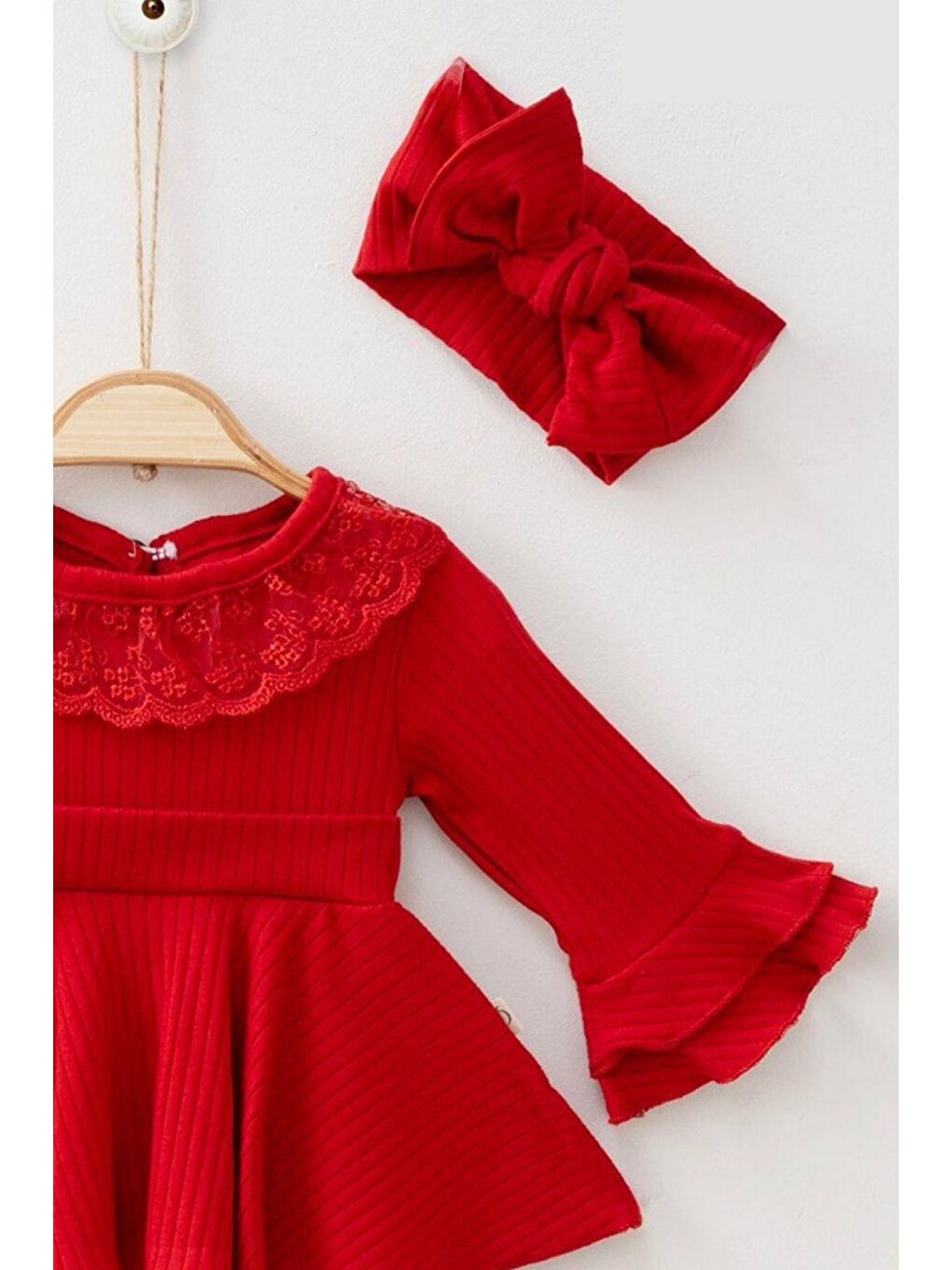 Cantoy Kirmizi Violetta Kaşkorse Bodysuit Elbise Set - 1