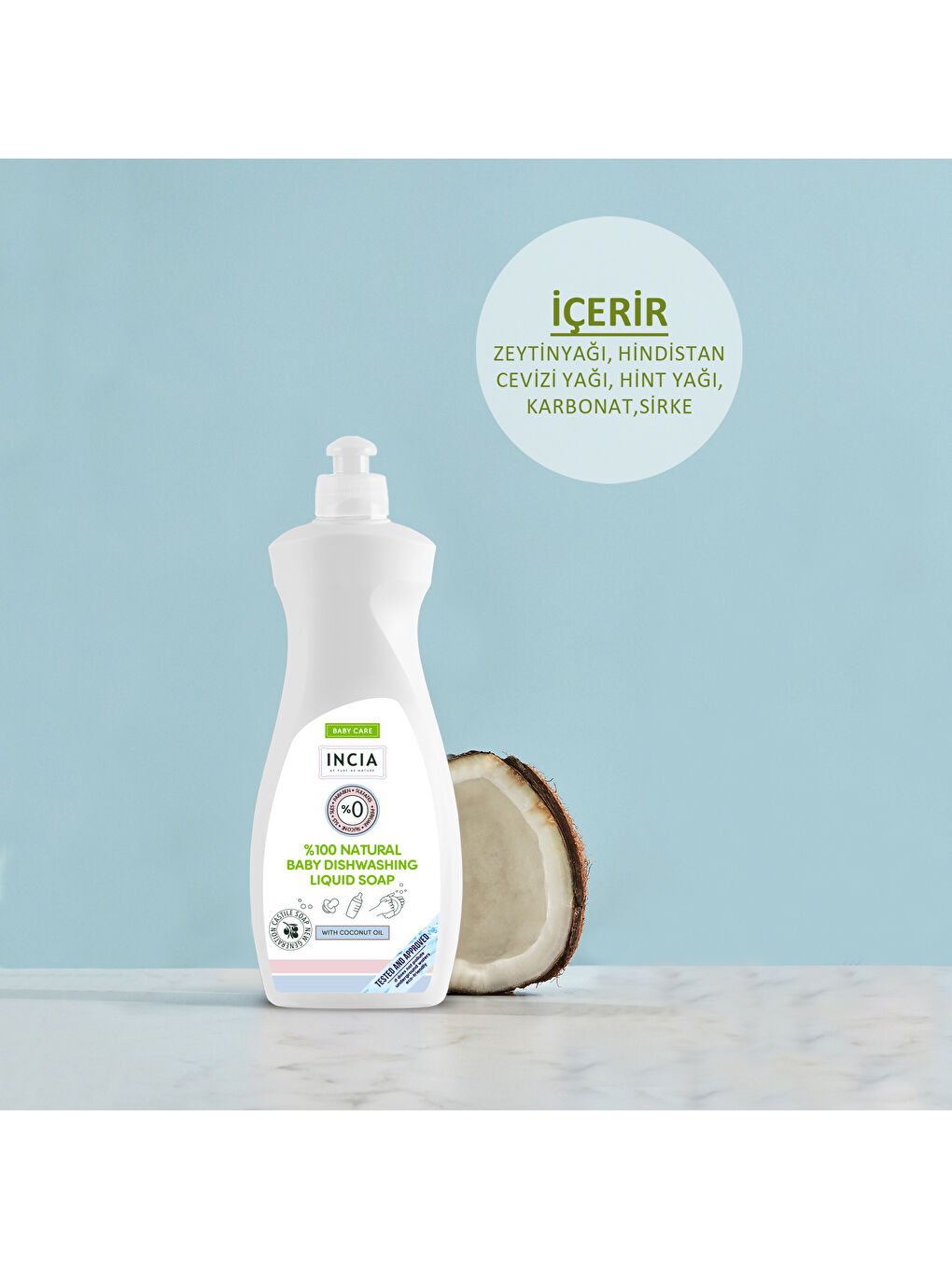 %100 Doğal Bebek Bulaşık Sabunu Bitkisel Emzik Biberon Temizleyici Vegan 500 ml-3