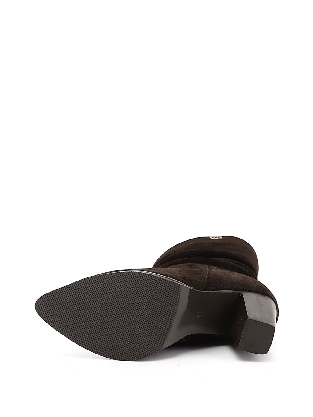 Kahverengi Kadın AÇIK KAHVERENGİ Sivri Burun Körüklü Kalın Topuklu Hakiki Deri Çizme-4