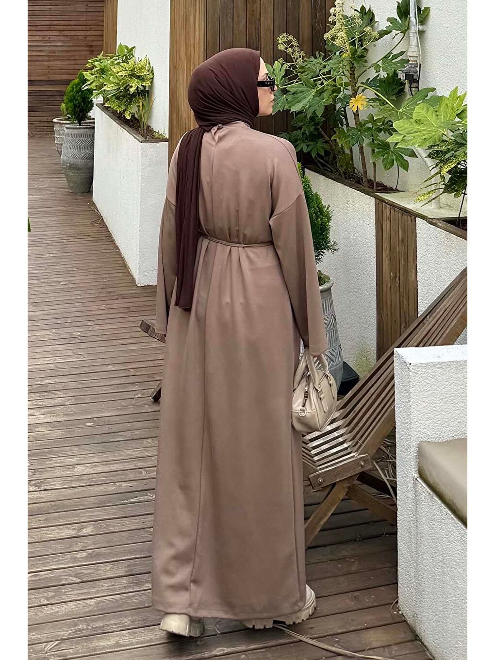 Kahverengi İki İplik Elbise Soft Kahve-3