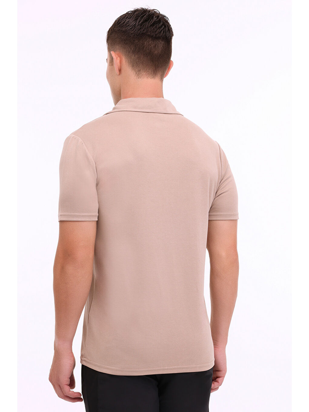 Bej ML ANTVAN 12SC12 4FX Vizon Erkek Kısa Kol T-Shirt-1