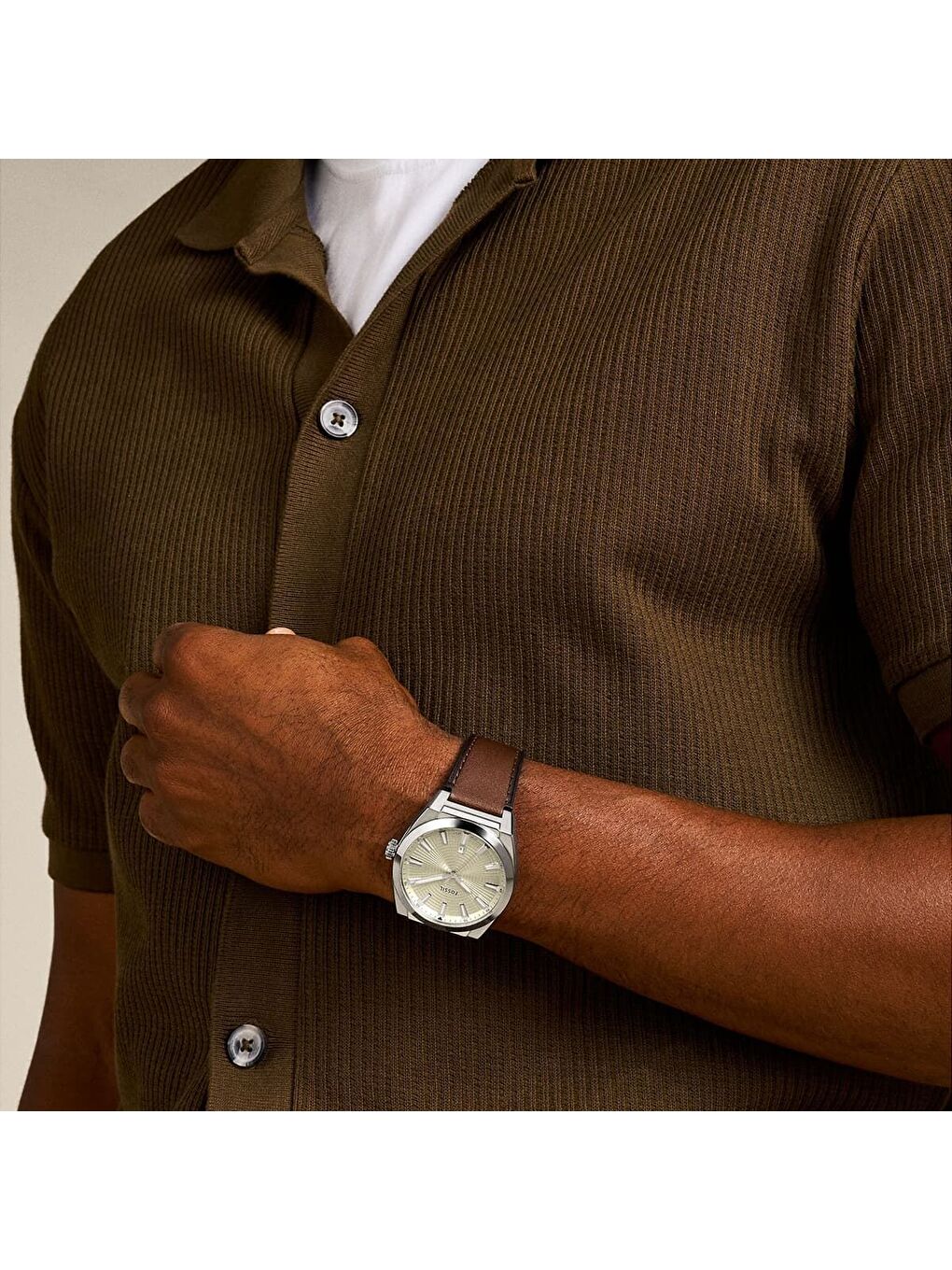 Kahverengi FFS6071 Erkek Kol Saati-3