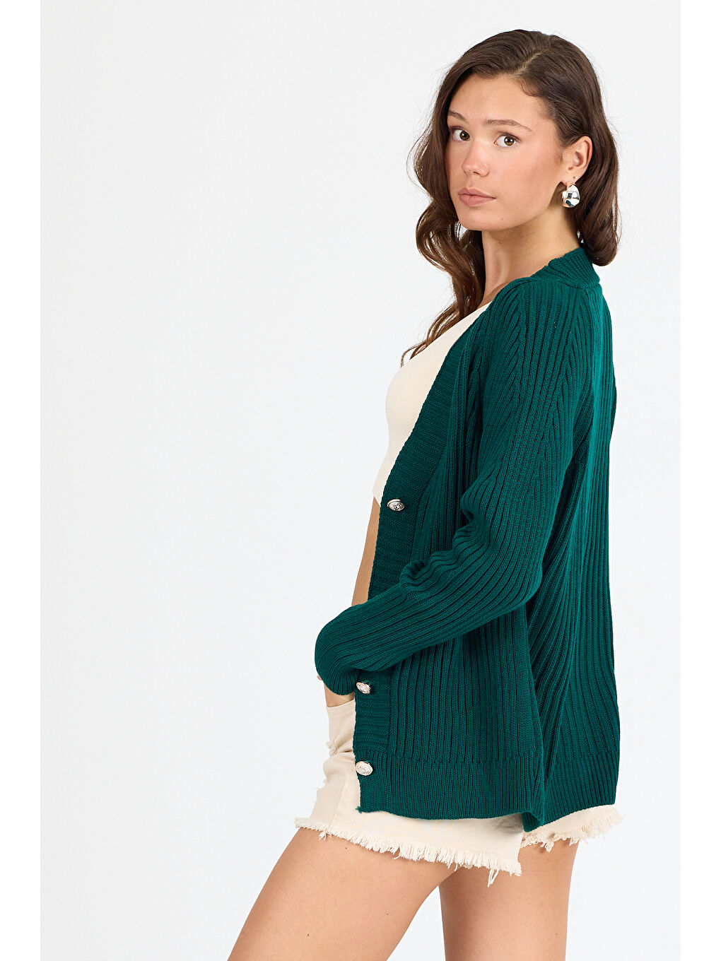 Yeşil Kadın Triko Kazak 4039 (Standart Beden s-m-l-xl Beden Uyumludur)-1