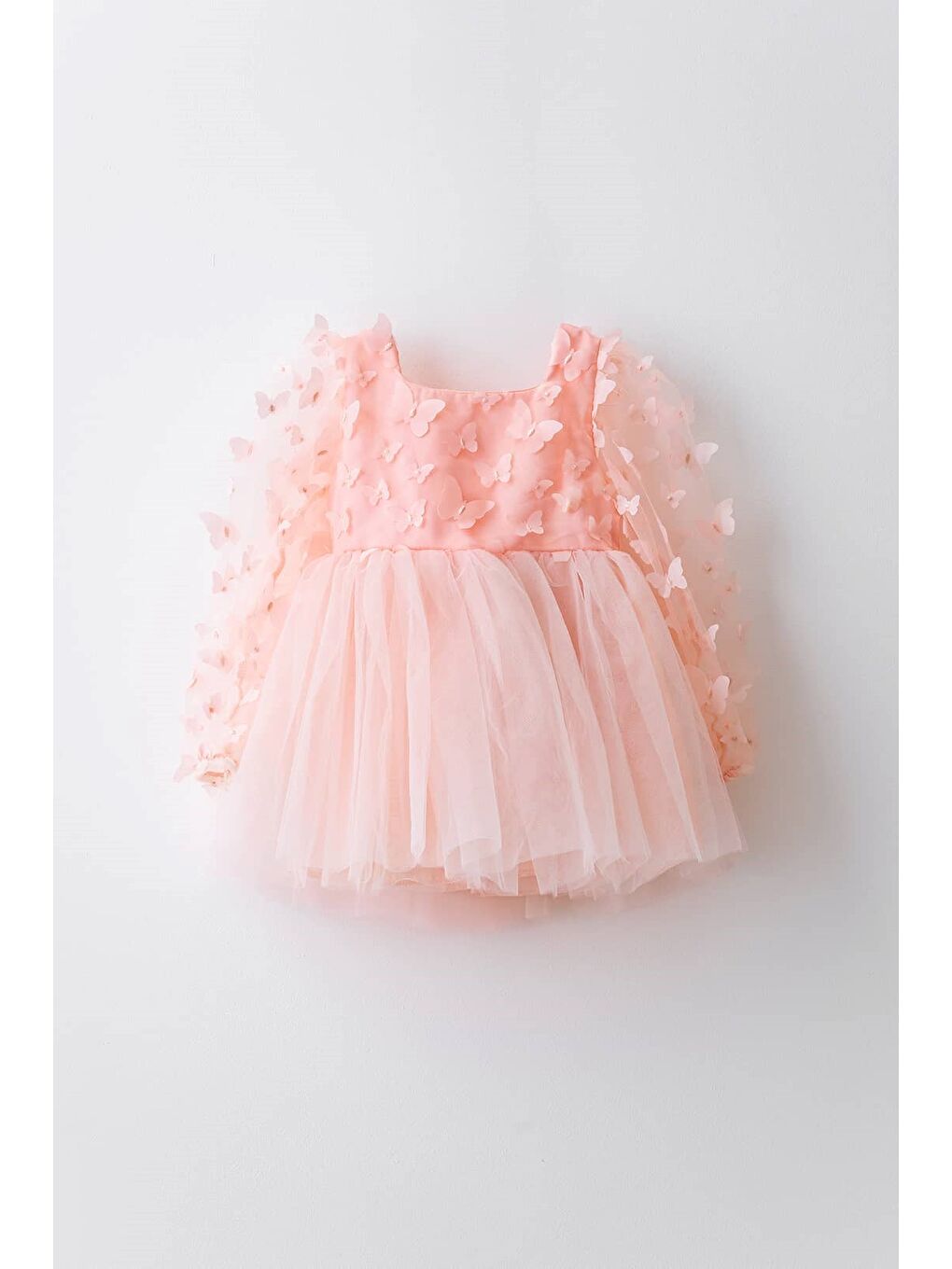 Pembe Lorelai 3D Kelebek Detaylı Tüllü Tütülü Elbise