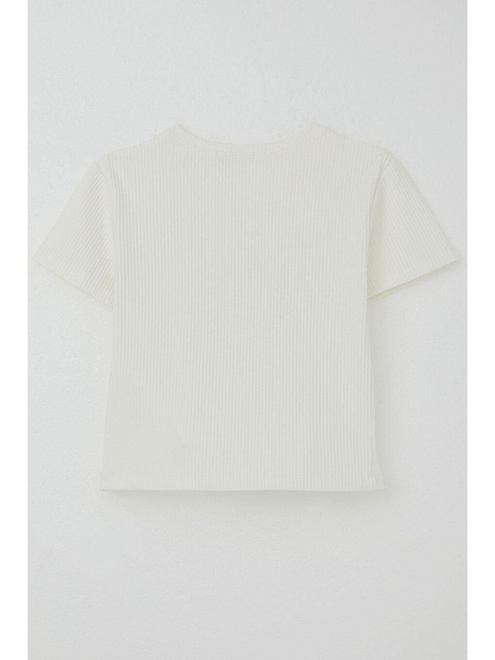 Kız Çocuk Tişört Kelebek Armalı İnci & Pul Detaylı Ekru (9-14 Yaş)-1