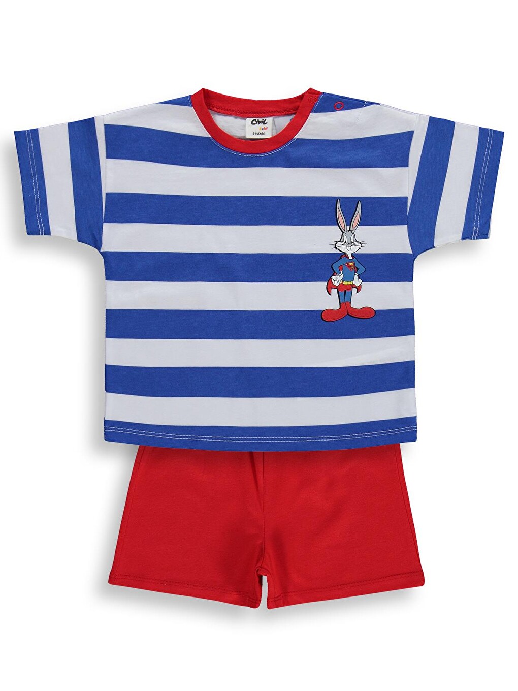 Baby Super Rabbit Baskılı 6-18 Ay Takım - Mavi